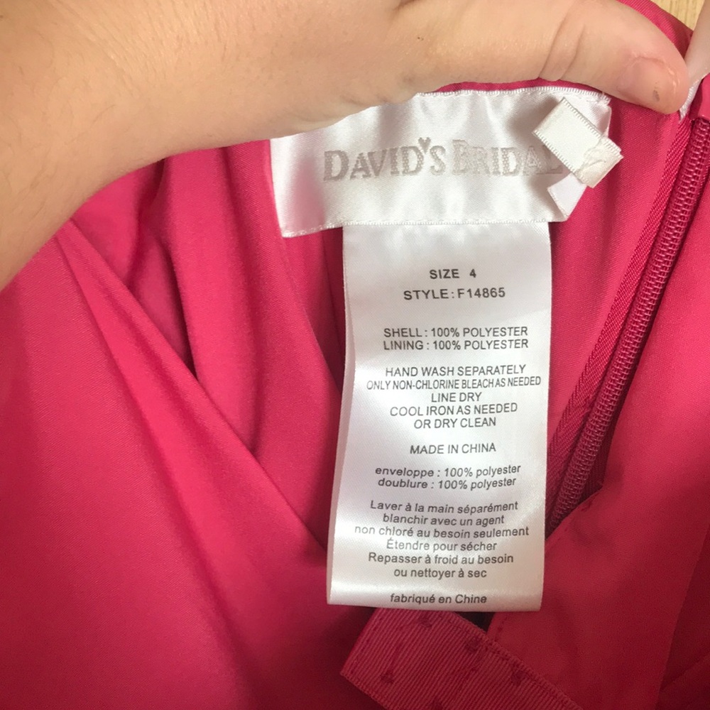 David’s bridal strapless crinkle chiffon dress - Picture 6 of 8